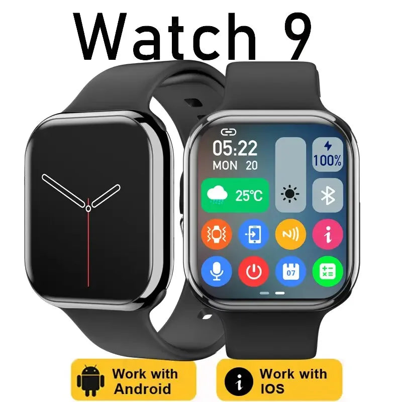 Montre intelligente GPS premium pour hommes et femmes - Écran toujours allumé, surveillance de la température corporelle, appel Bluetooth, NFC, compatible avec iOS et Android, haute résolution