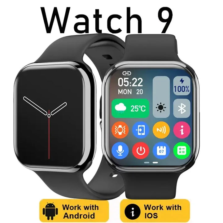 Montre intelligente GPS premium pour hommes et femmes - Écran toujours allumé, surveillance de la température corporelle, appel Bluetooth, NFC, compatible avec iOS et Android, haute résolution