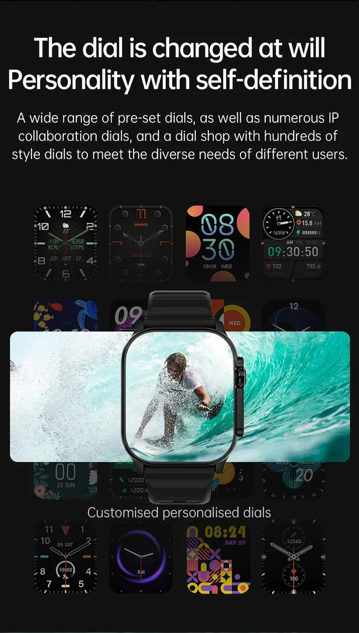 Montre intelligente de luxe pour hommes et femmes – Tracker GPS Bluetooth 49 mm, NFC, contrôle de la musique, chargement sans fil, montre de fitness haut de gamme – Suivi de la santé