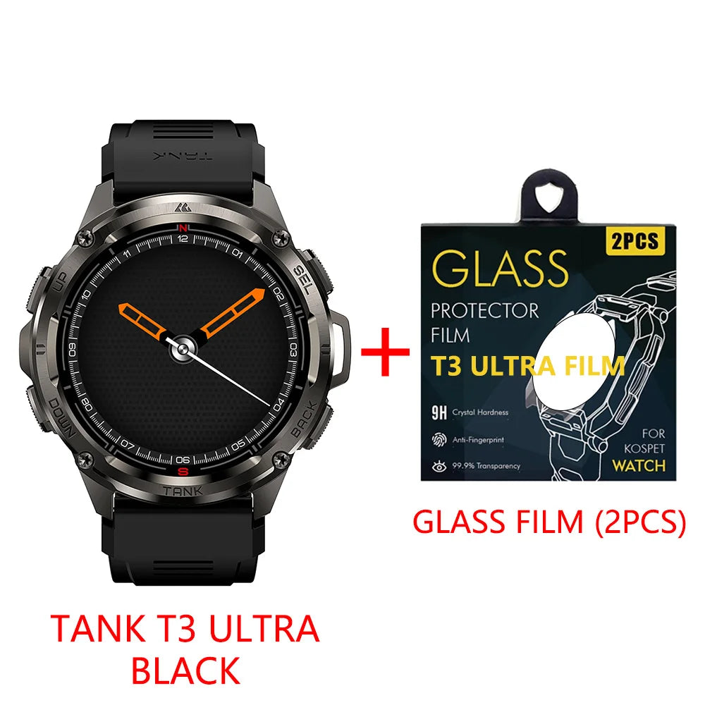 Montre intelligente GPS Ultra Premium pour hommes, tracker de fitness AMOLED 470mAh, Bluetooth, montre numérique avec AOD, moniteur de fréquence cardiaque, tracker d'activité et plus.