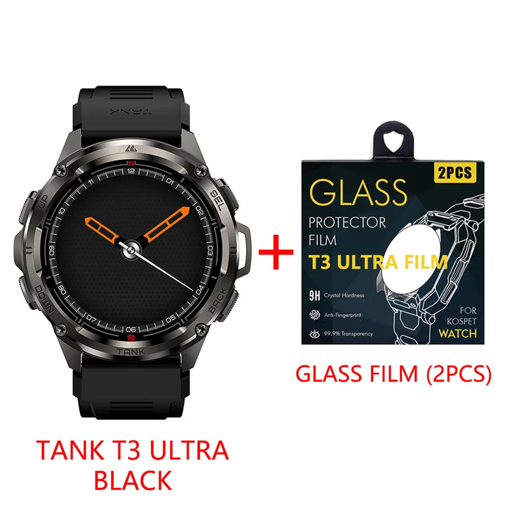 Montre intelligente GPS Ultra Premium pour hommes, tracker de fitness AMOLED 470mAh, Bluetooth, montre numérique avec AOD, moniteur de fréquence cardiaque, tracker d'activité et plus.