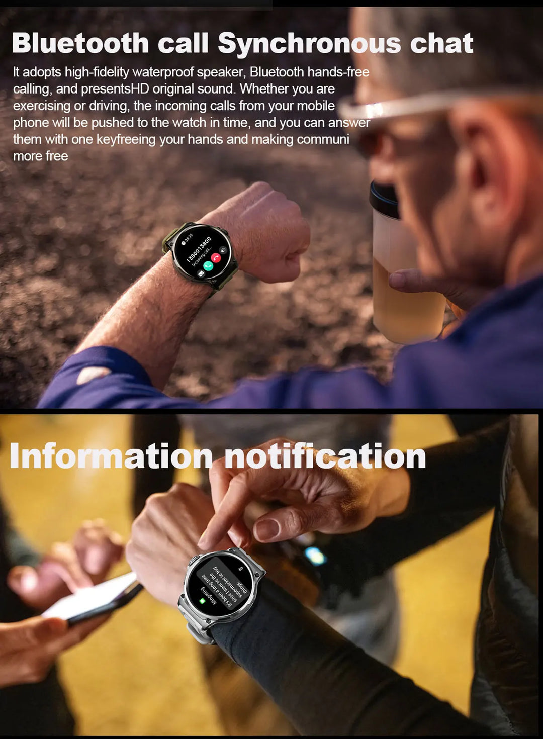 Montre intelligente Ultra HD de 1,85 pouce Premium – Suivi GPS, appels Bluetooth, batterie de 710 mAh, moniteur de fitness et de santé, traqueur d'activité, compatible avec iOS, Android