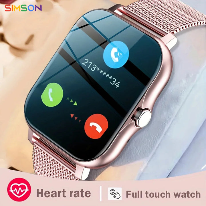Montre Connectée de Luxe Android OS - 1.44" Écran Couleur Tactile Complet, Bluetooth, Cadran Personnalisé, pour Hommes et Femmes, Montre Intelligente avec Fonction Appel