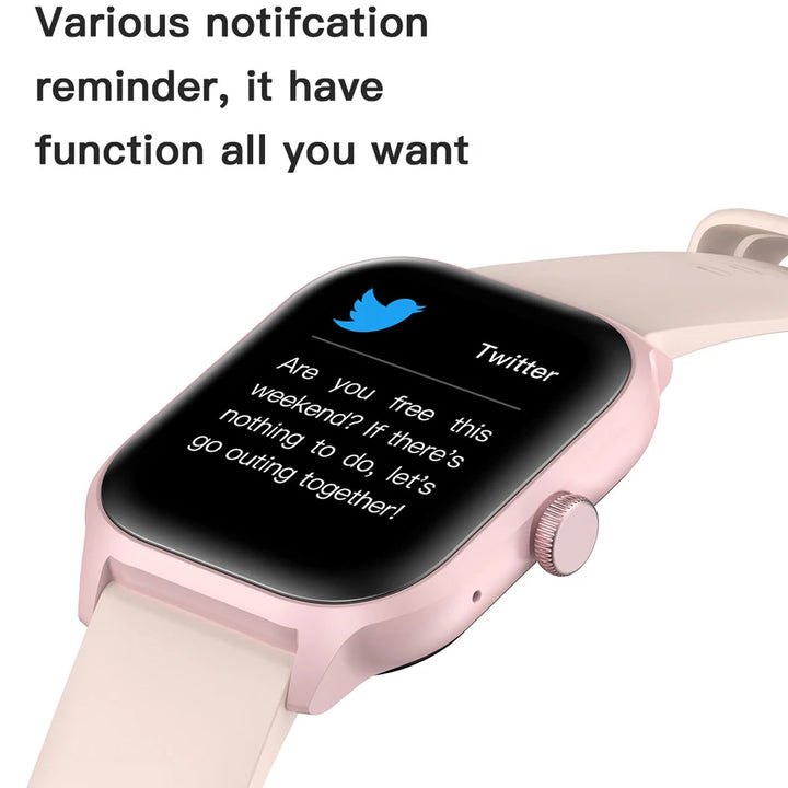 Montre Connectée de Luxe Android OS - 1.44" Écran Tactile Complet, Appels Bluetooth, Contrôle de Musique, Suivi de Fitness pour Hommes et Femmes, Moniteur de Santé