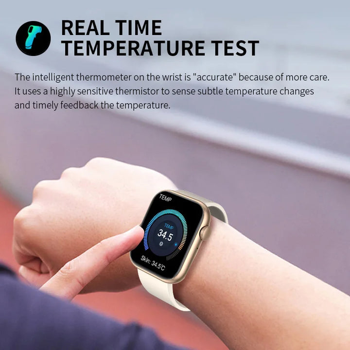Montre intelligente premium - Chargement sans fil, appels Bluetooth, suivi de la condition physique, cadrans de montre personnalisés, surveillance de la fréquence cardiaque, suivi du sommeil, étanche, hommes et femmes