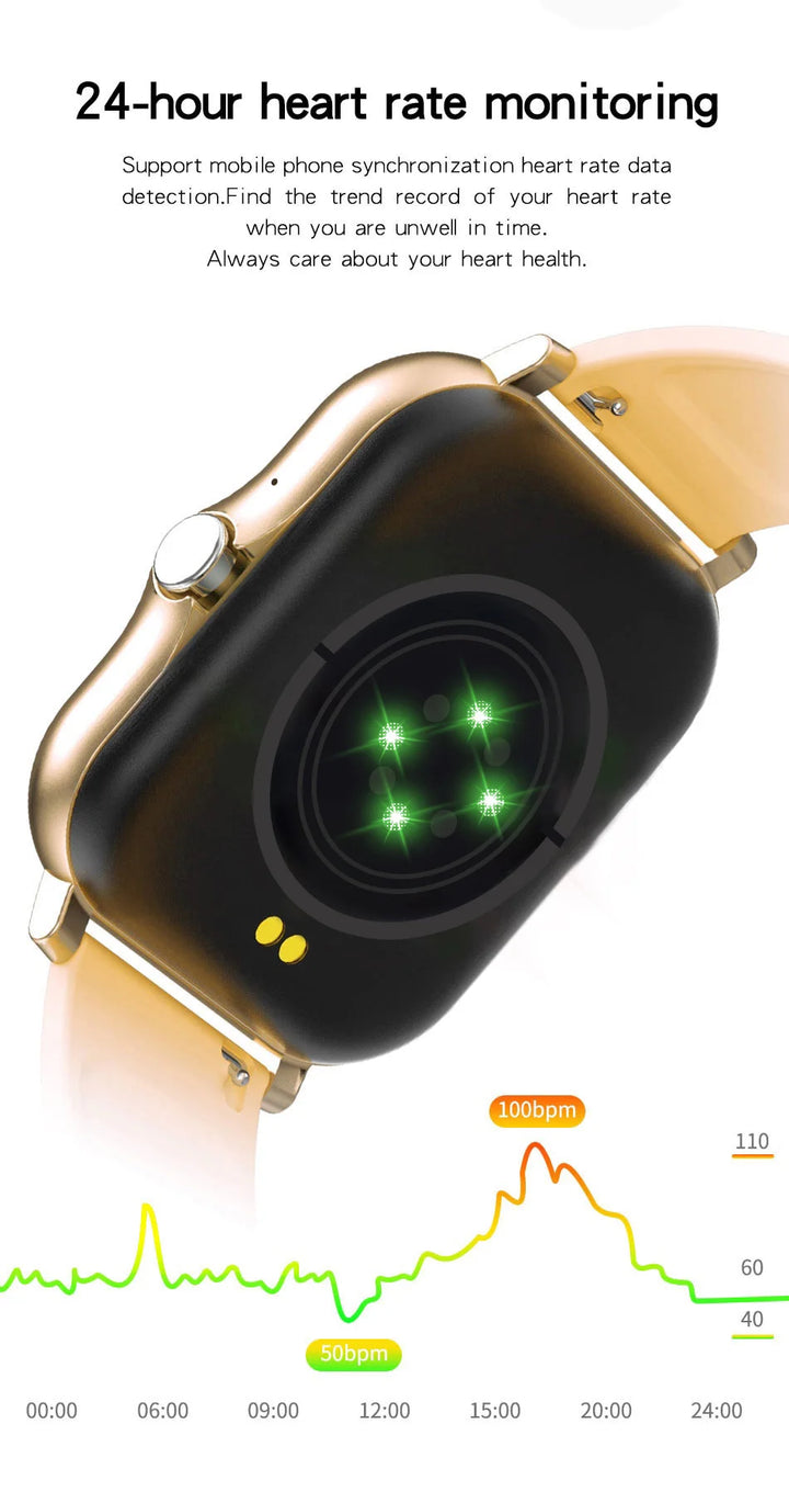 Montre Connectée de Luxe Android OS - 1.44" Écran Couleur Tactile Complet, Bluetooth, Cadran Personnalisé, pour Hommes et Femmes, Montre Intelligente avec Fonction Appel