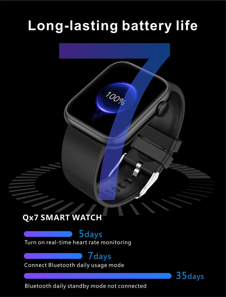 Montre intelligente premium - Chargement sans fil, appels Bluetooth, suivi de la condition physique, cadrans de montre personnalisés, surveillance de la fréquence cardiaque, suivi du sommeil, étanche, hommes et femmes