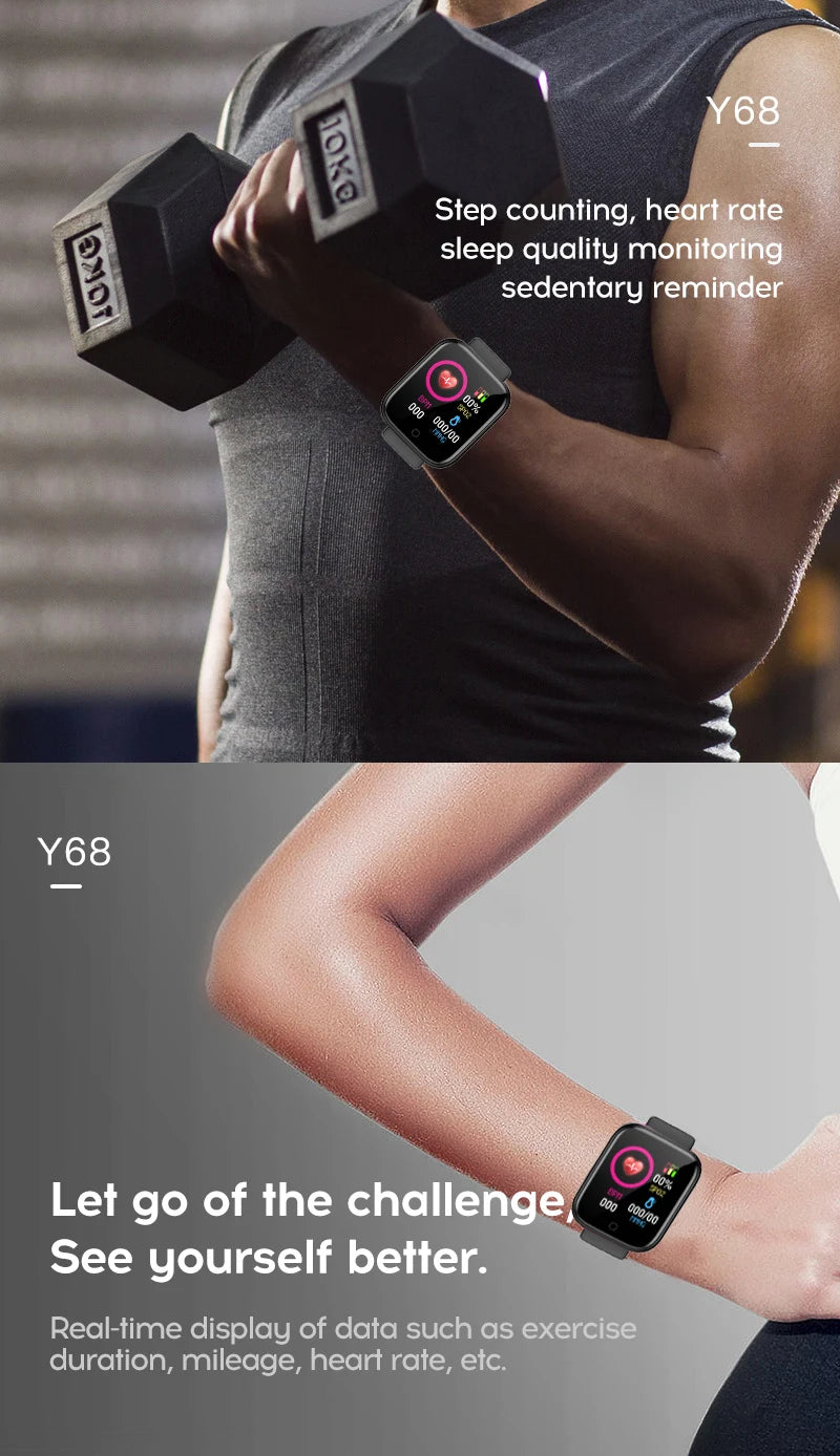 Montre intelligente de luxe pour hommes et femmes – Tracker de fitness Bluetooth, contrôle de la musique, moniteur de sommeil, bracelet de sport, montre intelligente élégante avec moniteur de fréquence cardiaque