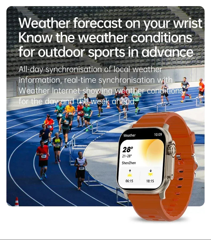 Montre intelligente de luxe pour hommes et femmes – Tracker GPS Bluetooth 49 mm, NFC, contrôle de la musique, chargement sans fil, montre de fitness haut de gamme – Suivi de la santé