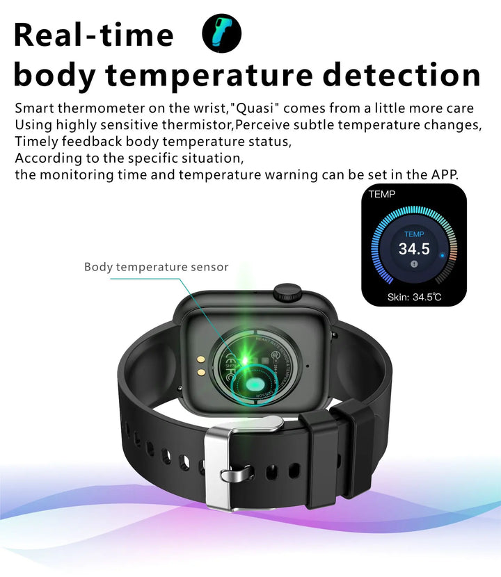 Montre intelligente premium - Chargement sans fil, appels Bluetooth, suivi de la condition physique, cadrans de montre personnalisés, surveillance de la fréquence cardiaque, suivi du sommeil, étanche, hommes et femmes