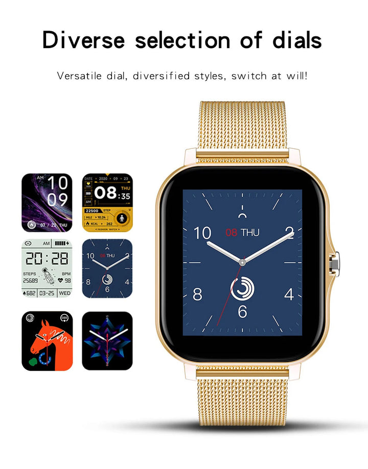 Montre Connectée de Luxe Android OS - 1.44" Écran Couleur Tactile Complet, Bluetooth, Cadran Personnalisé, pour Hommes et Femmes, Montre Intelligente avec Fonction Appel