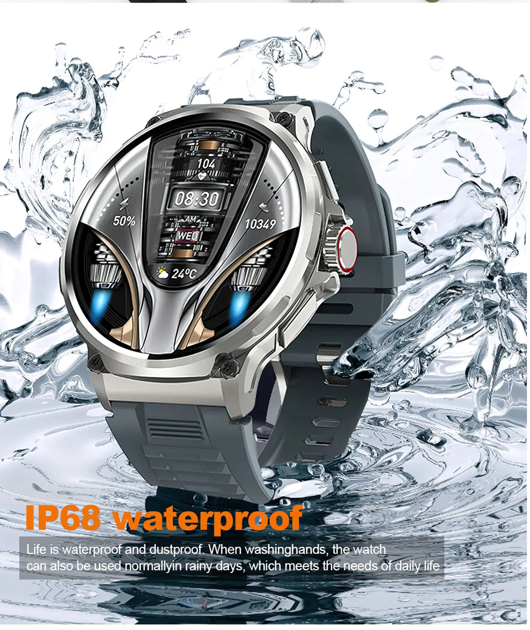 Montre intelligente Ultra HD de 1,85 pouce Premium – Suivi GPS, appels Bluetooth, batterie de 710 mAh, moniteur de fitness et de santé, traqueur d'activité, compatible avec iOS, Android