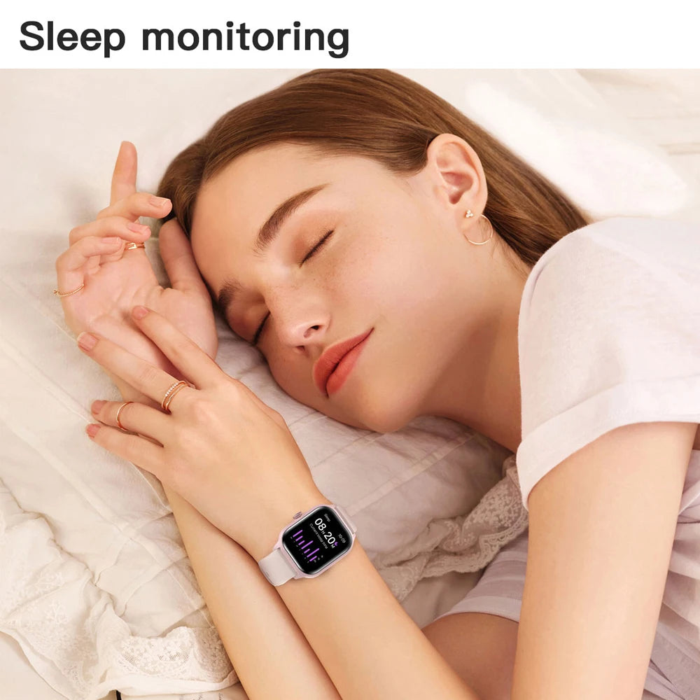 Montre Connectée de Luxe Android OS - 1.44" Écran Tactile Complet, Appels Bluetooth, Contrôle de Musique, Suivi de Fitness pour Hommes et Femmes, Moniteur de Santé