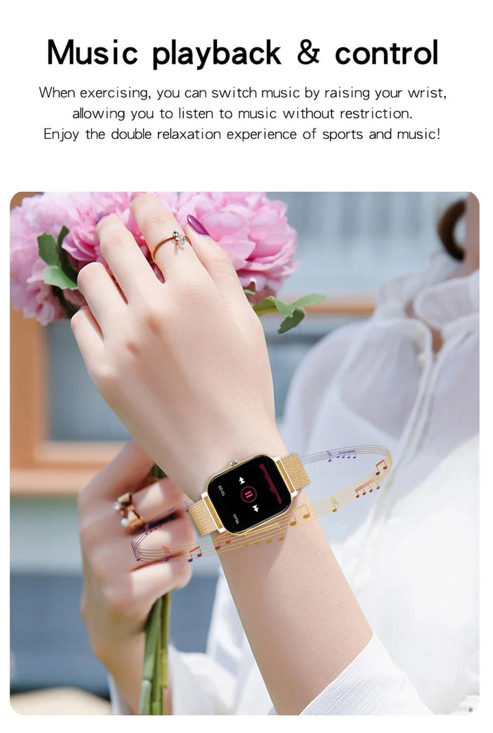 Montre Connectée de Luxe Android OS - 1.44" Écran Couleur Tactile Complet, Bluetooth, Cadran Personnalisé, pour Hommes et Femmes, Montre Intelligente avec Fonction Appel