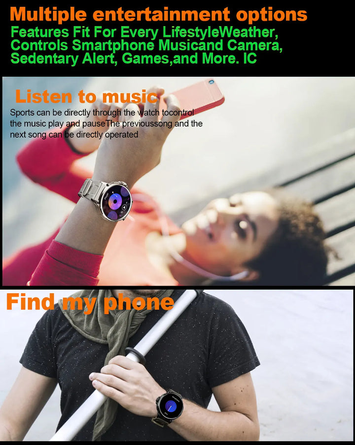 Montre intelligente Ultra HD de 1,85 pouce Premium – Suivi GPS, appels Bluetooth, batterie de 710 mAh, moniteur de fitness et de santé, traqueur d'activité, compatible avec iOS, Android