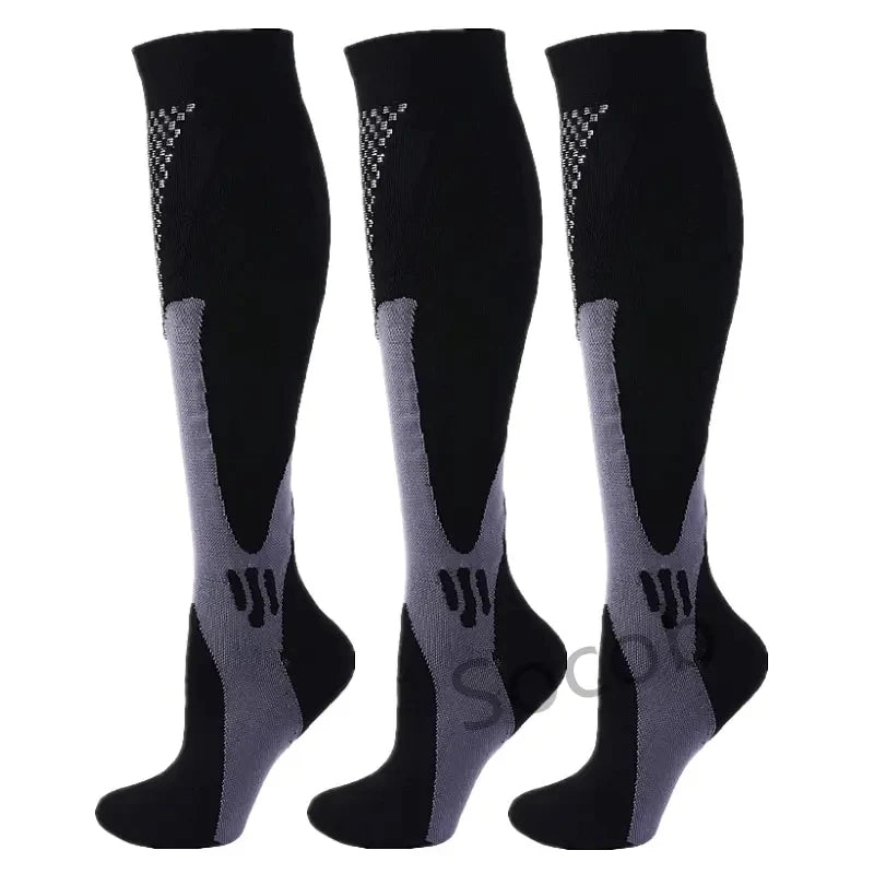 Chaussettes de Compression Premium pour Hommes et Femmes – Chaussettes Élastiques de Sport, de Course, de Randonnée, de Grossesse et de Vol pour Varices, Jambes Gonflées, Soutien au Marathon