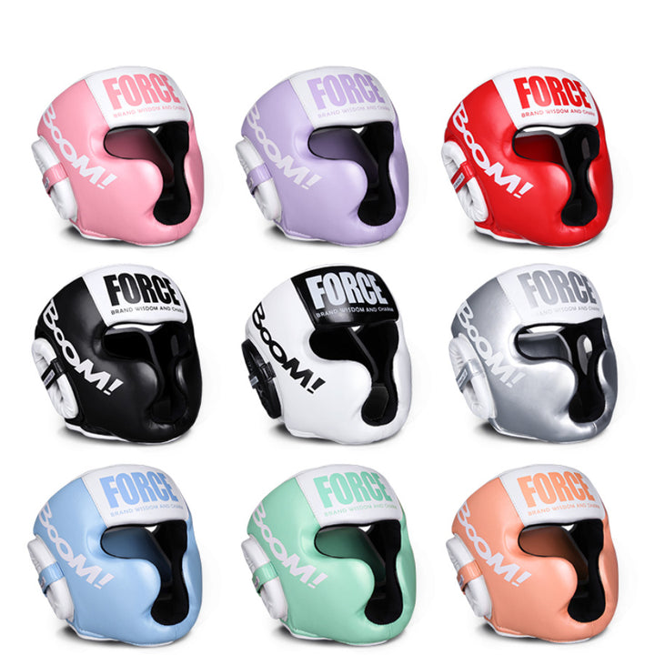 Casque de kickboxing premium – Équipement de tête MMA, karaté, muay thaï, boxe, protection d'entraînement Sanda pour adultes et enfants, ajustable, confortable et durable