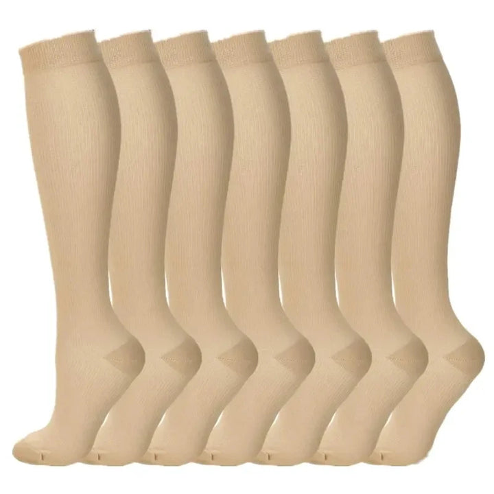 Chaussettes de Compression Premium pour Hommes et Femmes – Chaussettes Élastiques de Sport, de Course, de Randonnée, de Grossesse et de Vol pour Varices, Jambes Gonflées, Soutien au Marathon
