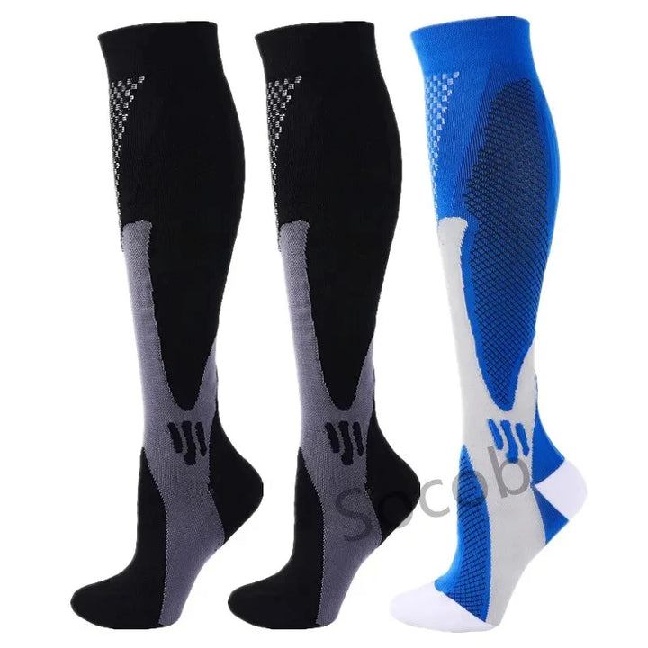 Chaussettes de Compression Premium pour Hommes et Femmes – Chaussettes Élastiques de Sport, de Course, de Randonnée, de Grossesse et de Vol pour Varices, Jambes Gonflées, Soutien au Marathon