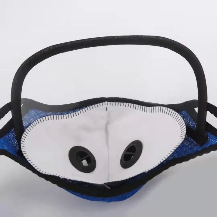 Premium Cycling Face Mask with Goggles – Dustproof Protective Mask with Replaceable Carbon Filter, Breathable Mesh, 
