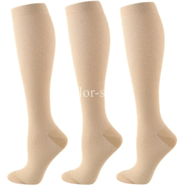 Chaussettes de Compression Premium pour Hommes et Femmes – Chaussettes Élastiques de Sport, de Course, de Randonnée, de Grossesse et de Vol pour Varices, Jambes Gonflées, Soutien au Marathon