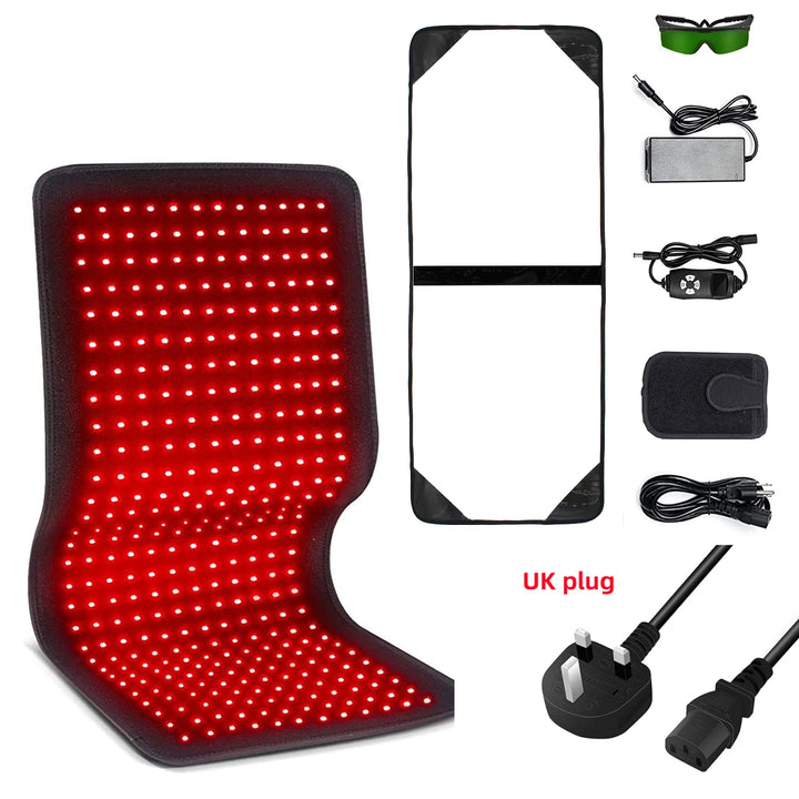Ceinture de thérapie rouge et infrarouge premium - Coussin LED pour soulagement de la douleur et amincissement pour la récupération du corps et des muscles