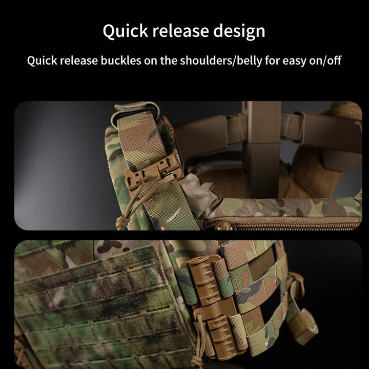 Premium Tactical Hunting Vest – Outdoor K19 Plate Carrier with MOLLE, Quick Release & Adjustable Cummerbund, Airsoft & 