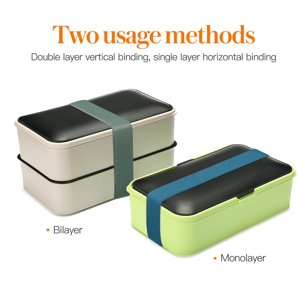 Premium Eco-Friendly Double-Layer Bento Lunch Box – Microwave Safe, 1L Capacity, Health Food Container for Meal Prep, BPA, 