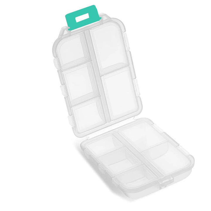 Organisateur de Pilules Portable Premium à 10 Grilles – Support Médical Compact pour Vitamines, Huiles de Poisson et Comprimés – Résistant à l'Humidité, Design Écologique en Paille de Blé, Étui de Rangement Pratique pour les Voyages
