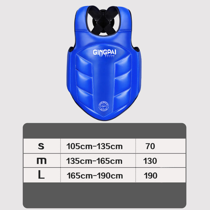 Garde-poitrine de boxe premium – Protecteur de côtes réversible pour MMA, Taekwondo, Kickboxing et arts martiaux – Gilet corporel pour l'entraînement, la pratique des cibles et le Sanda