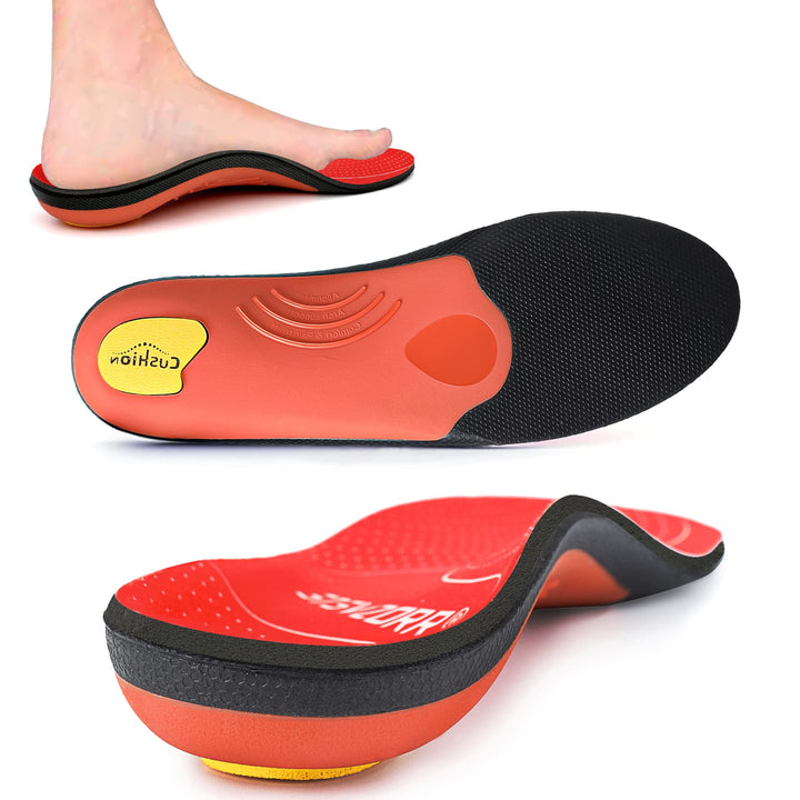 Semelles de soutien de voûte plantaire premium pour soulagement de la douleur - Orthèses robustes pour pieds plats, coussinets de talon et fasciite plantaire dans des bottes de travail pour hommes et femmes