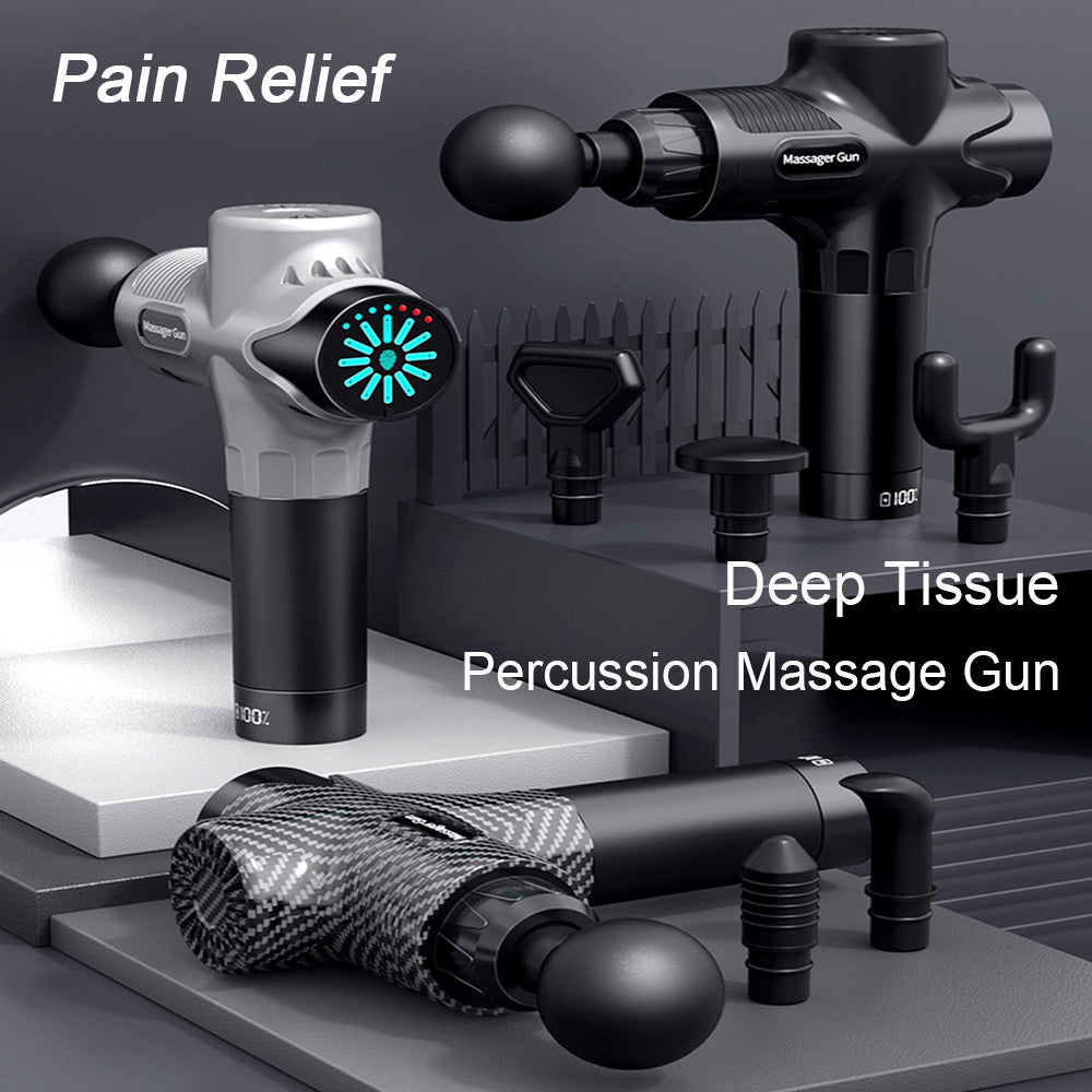 Pistolet de massage profond premium 24V avec compresse chaude et froide, 12 têtes, relaxation musculaire haute fréquence pour le cou, les épaules et la récupération du corps entier