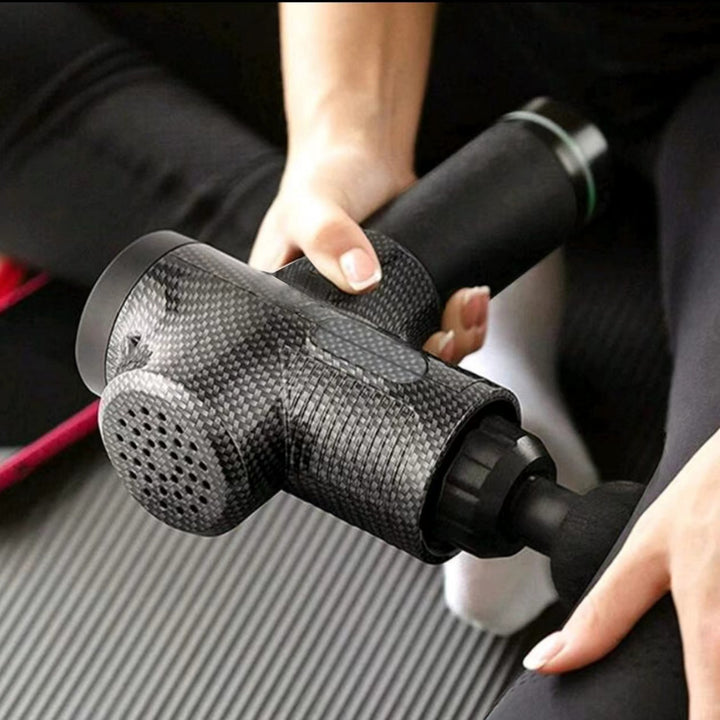 Pistolet de massage profond premium 24V avec compresse chaude et froide, 12 têtes, relaxation musculaire haute fréquence pour le cou, les épaules et la récupération du corps entier
