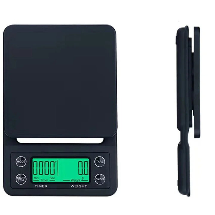 Premium Digital Coffee Scale - Built-in Battery, Auto Timer, 3kg Capacity, 0.1g Precision, Ideal for Pour Over & Espresso