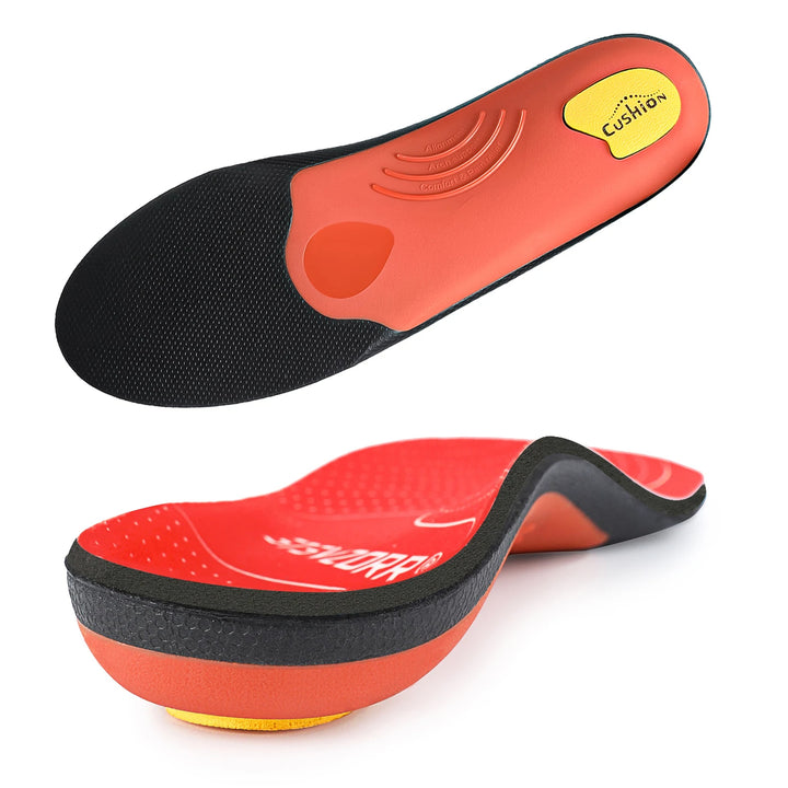Semelles de soutien de voûte plantaire premium pour soulagement de la douleur - Orthèses robustes pour pieds plats, coussinets de talon et fasciite plantaire dans des bottes de travail pour hommes et femmes