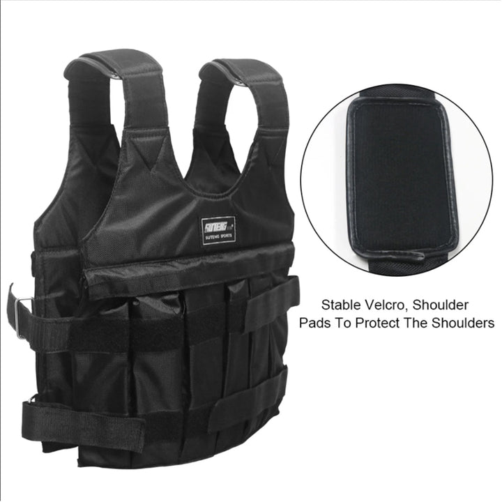 Premium Adjustable Weight Vest for Running, Jogging & Workout – 3kg, 15kg, 35kg Options, Fitness Exercise Jacket with Secure 