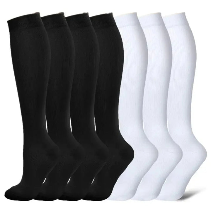Chaussettes de Compression Premium pour Hommes et Femmes – Chaussettes Élastiques de Sport, de Course, de Randonnée, de Grossesse et de Vol pour Varices, Jambes Gonflées, Soutien au Marathon