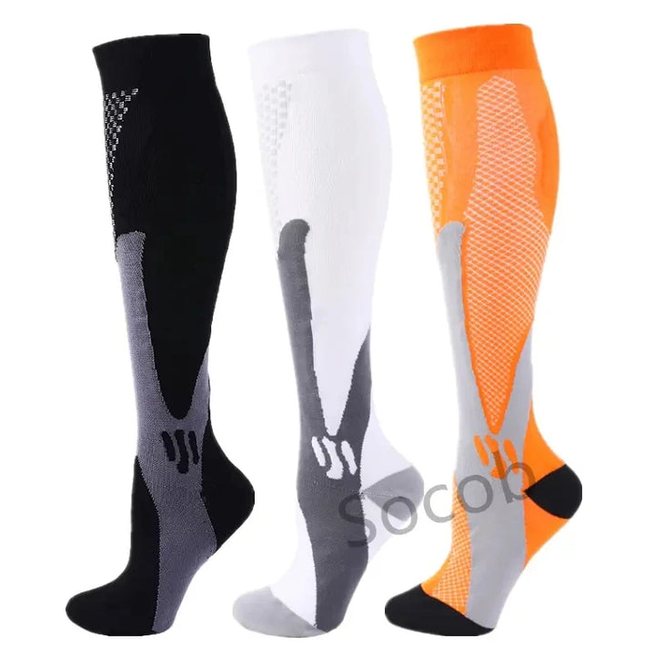 Chaussettes de Compression Premium pour Hommes et Femmes – Chaussettes Élastiques de Sport, de Course, de Randonnée, de Grossesse et de Vol pour Varices, Jambes Gonflées, Soutien au Marathon