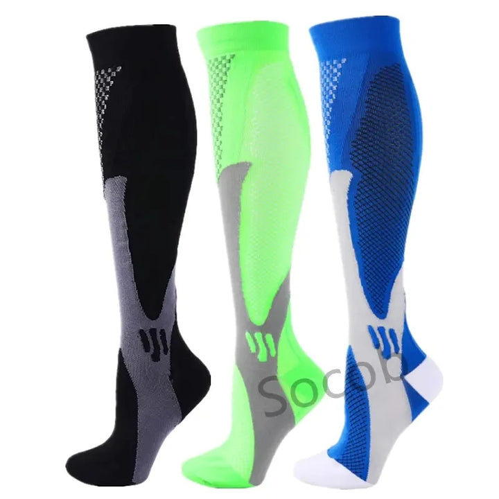 Chaussettes de Compression Premium pour Hommes et Femmes – Chaussettes Élastiques de Sport, de Course, de Randonnée, de Grossesse et de Vol pour Varices, Jambes Gonflées, Soutien au Marathon