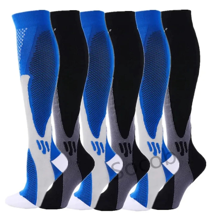 Chaussettes de Compression Premium pour Hommes et Femmes – Chaussettes Élastiques de Sport, de Course, de Randonnée, de Grossesse et de Vol pour Varices, Jambes Gonflées, Soutien au Marathon