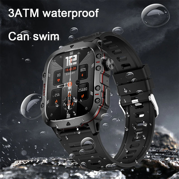 Montre connectée de fitness GPS premium avec écran HD de 1,99 pouce, fréquence cardiaque, pression artérielle, ECG, surveillance de l'oxygène dans le sang – Appels Bluetooth, NFC, plus de 100 modes d'exercice, étanche