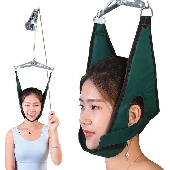Dispositif de traction cervicale de haute qualité pour un usage domestique, hamac de traction pour le cou à suspendre au-dessus de la porte, soulagement de la douleur et attelle de correction de la colonne vertébrale pour la thérapie physique