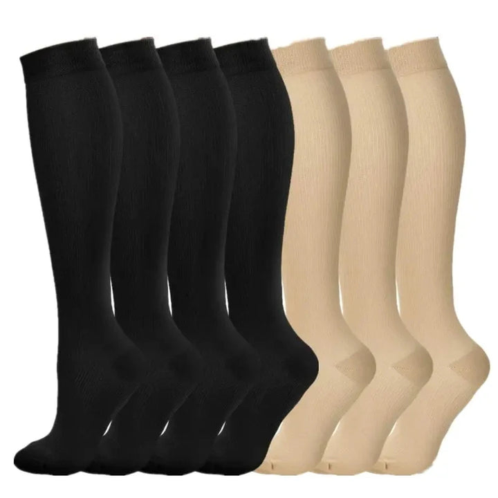 Chaussettes de Compression Premium pour Hommes et Femmes – Chaussettes Élastiques de Sport, de Course, de Randonnée, de Grossesse et de Vol pour Varices, Jambes Gonflées, Soutien au Marathon