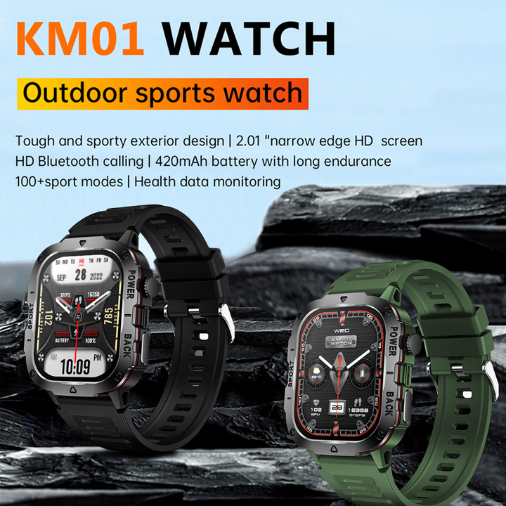 Montre connectée de fitness GPS premium avec écran HD de 1,99 pouce, fréquence cardiaque, pression artérielle, ECG, surveillance de l'oxygène dans le sang – Appels Bluetooth, NFC, plus de 100 modes d'exercice, étanche