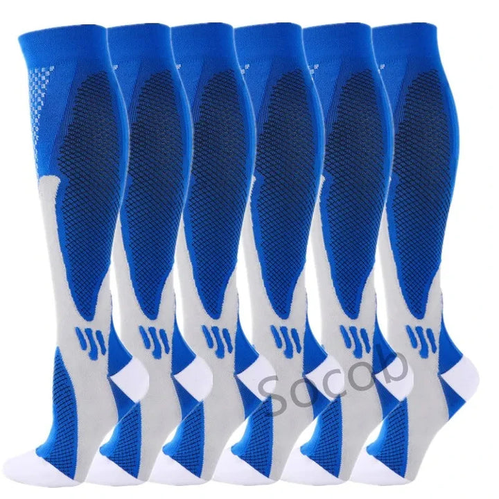 Chaussettes de Compression Premium pour Hommes et Femmes – Chaussettes Élastiques de Sport, de Course, de Randonnée, de Grossesse et de Vol pour Varices, Jambes Gonflées, Soutien au Marathon