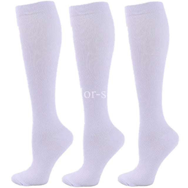 Chaussettes de Compression Premium pour Hommes et Femmes – Chaussettes Élastiques de Sport, de Course, de Randonnée, de Grossesse et de Vol pour Varices, Jambes Gonflées, Soutien au Marathon