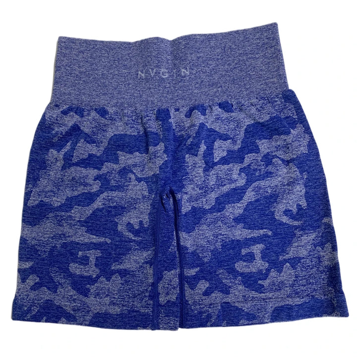 Shorts Seamless Camouflage Premium pour Femmes – Taille Haute, Ceinture de Compression, Vêtements de Sport Doux, Flexibles et Durables pour Entraînements Intenses, Ajustement Confortable et Élastique