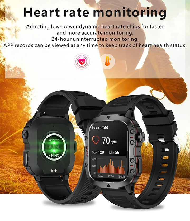 Montre connectée de fitness GPS premium avec écran HD de 1,99 pouce, fréquence cardiaque, pression artérielle, ECG, surveillance de l'oxygène dans le sang – Appels Bluetooth, NFC, plus de 100 modes d'exercice, étanche